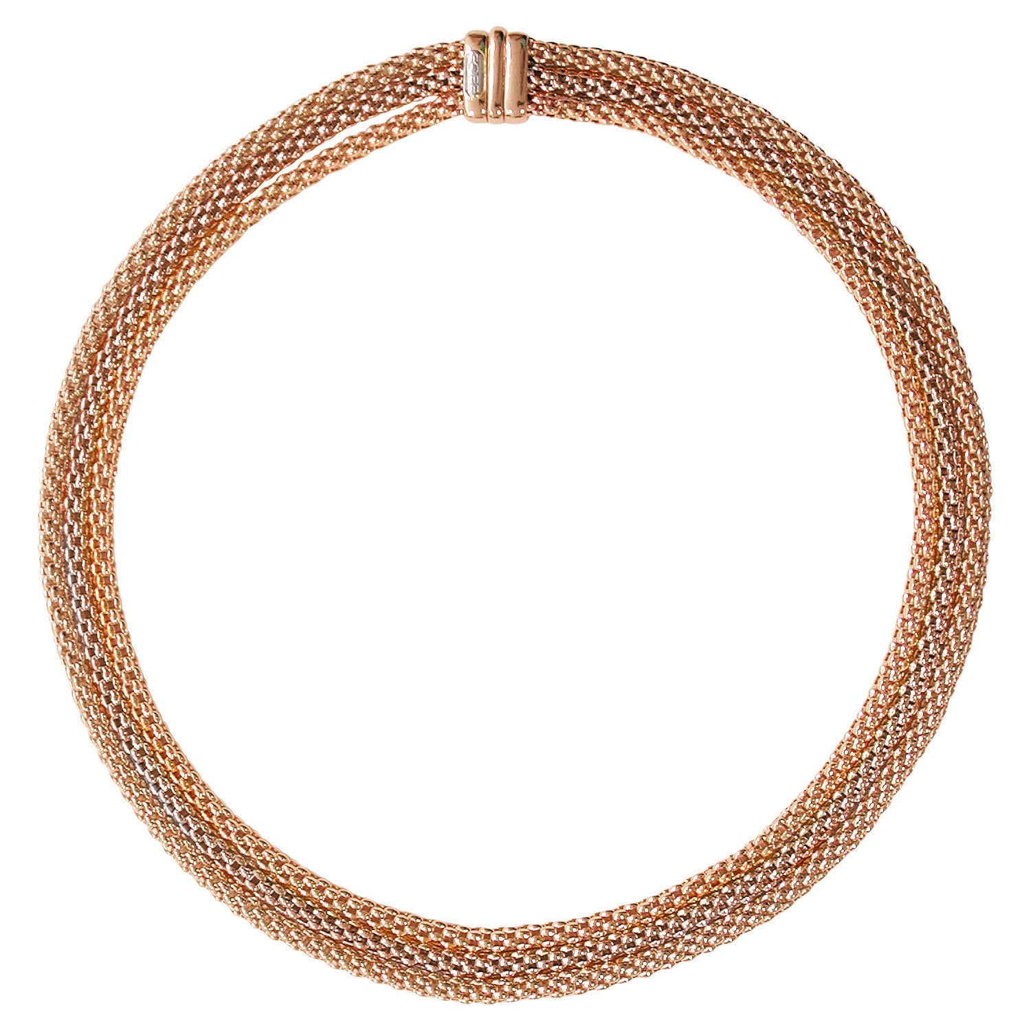 FOPE SOLO Necklace with Three Rows of 18K Rose Gold Ropes - Jackson Hole Jewelry Company