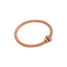 FOPE SOLO 18K Rose Gold Flex'it Bracelet with White Diamonds and Pink Sapphires - Jackson Hole Jewelry Company