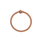 FOPE SOLO 18K Rose Gold Flex'it Bracelet with White Diamonds and Pink Sapphires - Jackson Hole Jewelry Company
