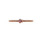 FOPE SOLO 18K Rose Gold Flex'it Bracelet with White Diamonds and Pink Sapphires - Jackson Hole Jewelry Company