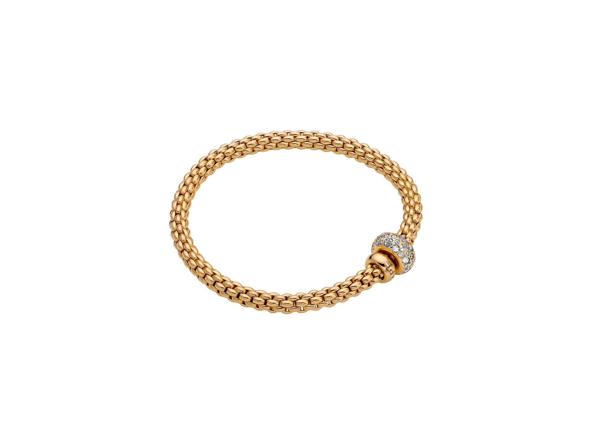 FOPE SOLO 18K Gold Flex'it Bracelet with White Diamonds - 1.14 carats - Jackson Hole Jewelry Company
