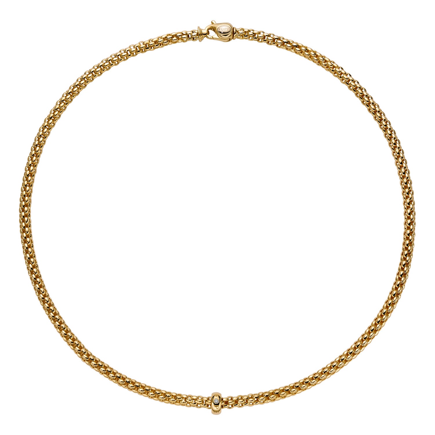 FOPE SOLO 18K Gold Necklace with a White Diamond - Jackson Hole Jewelry Company