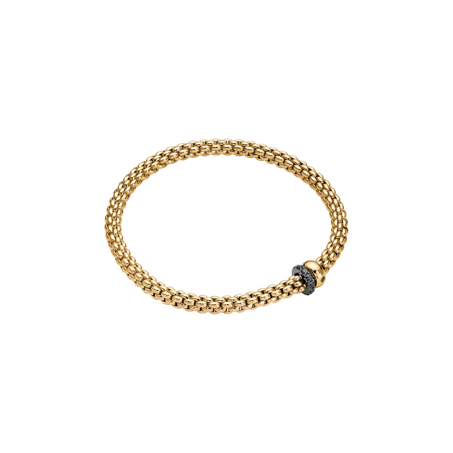FOPE SOLO 18K Gold Flex’it Bracelet With Black Diamond Set Rondels - 0.30 carats - Jackson Hole Jewelry Company