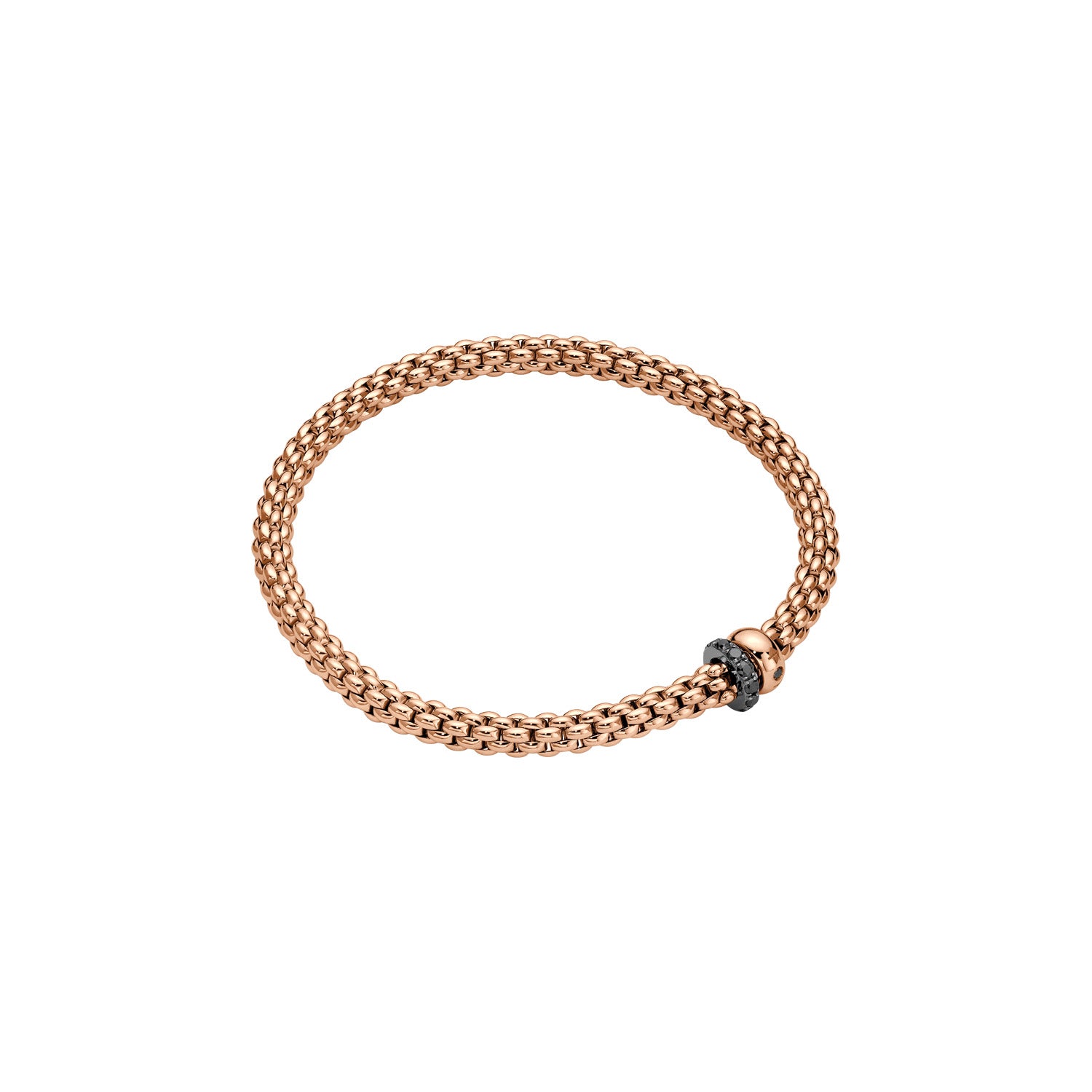 FOPE SOLO 18K Gold Flex’it Bracelet With Black Diamond Set Rondels - 0.30 carats - Jackson Hole Jewelry Company