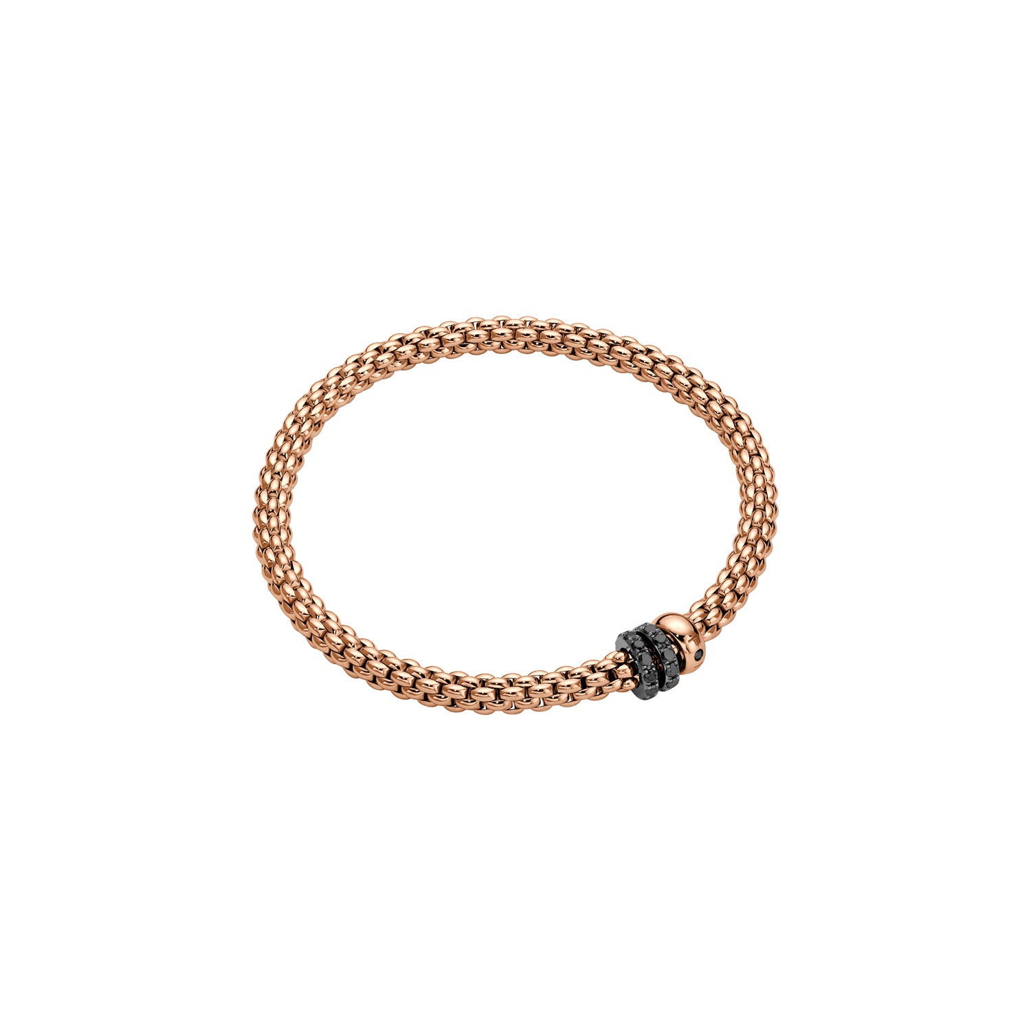 FOPE SOLO 18K Gold Flex’it Bracelet With Black Diamond Pavé Set Rondels - 0.58 carats - Jackson Hole Jewelry Company
