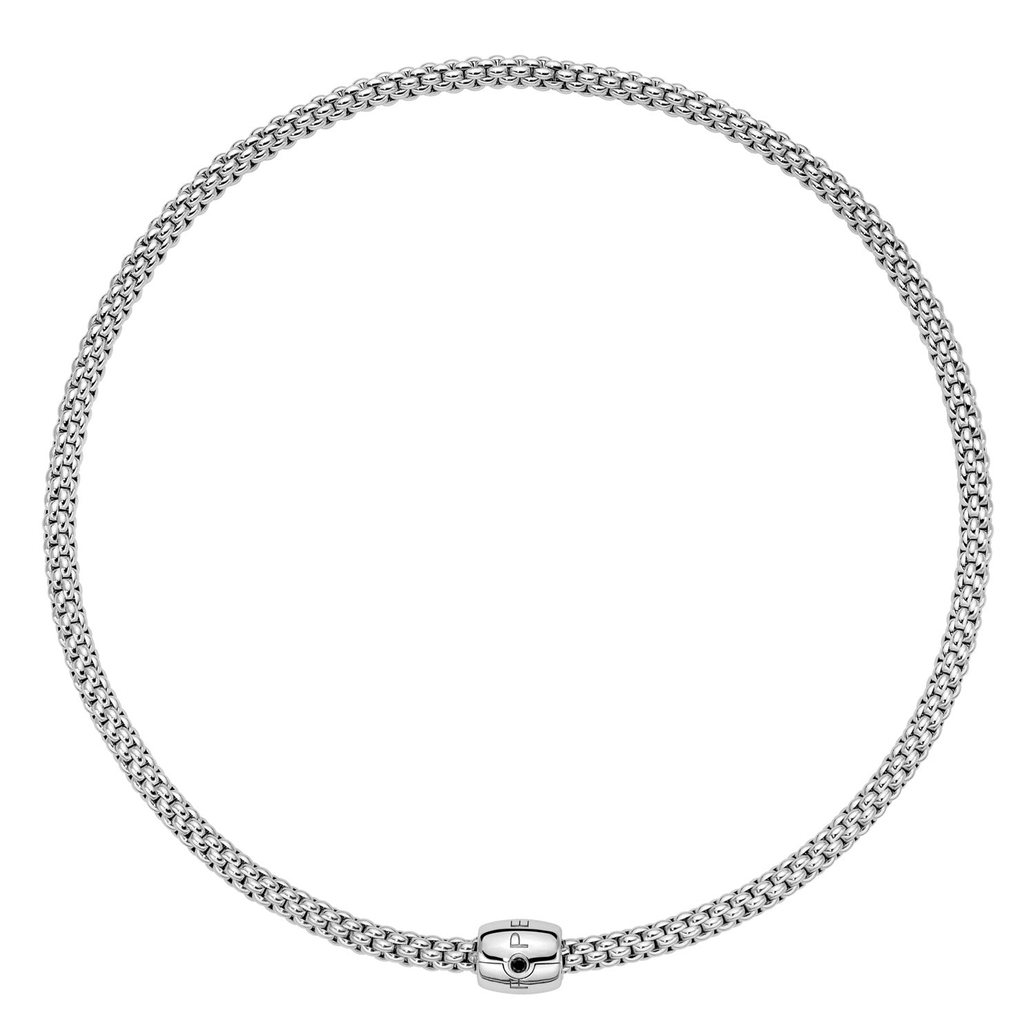 FOPE SOLO 18K Gold Flex'it Necklace with Ornamental Clasp and a Black Diamond - 0.03 carats - Jackson Hole Jewelry Company