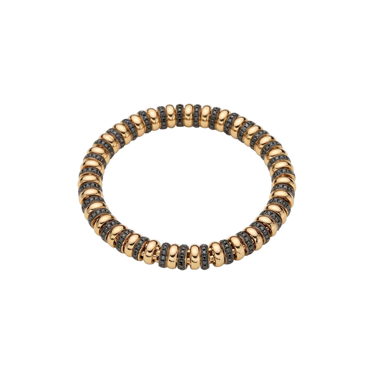 FOPE ICONE 18K Gold Flex’it Bracelet with Black Diamond Rondels - Jackson Hole Jewelry Company