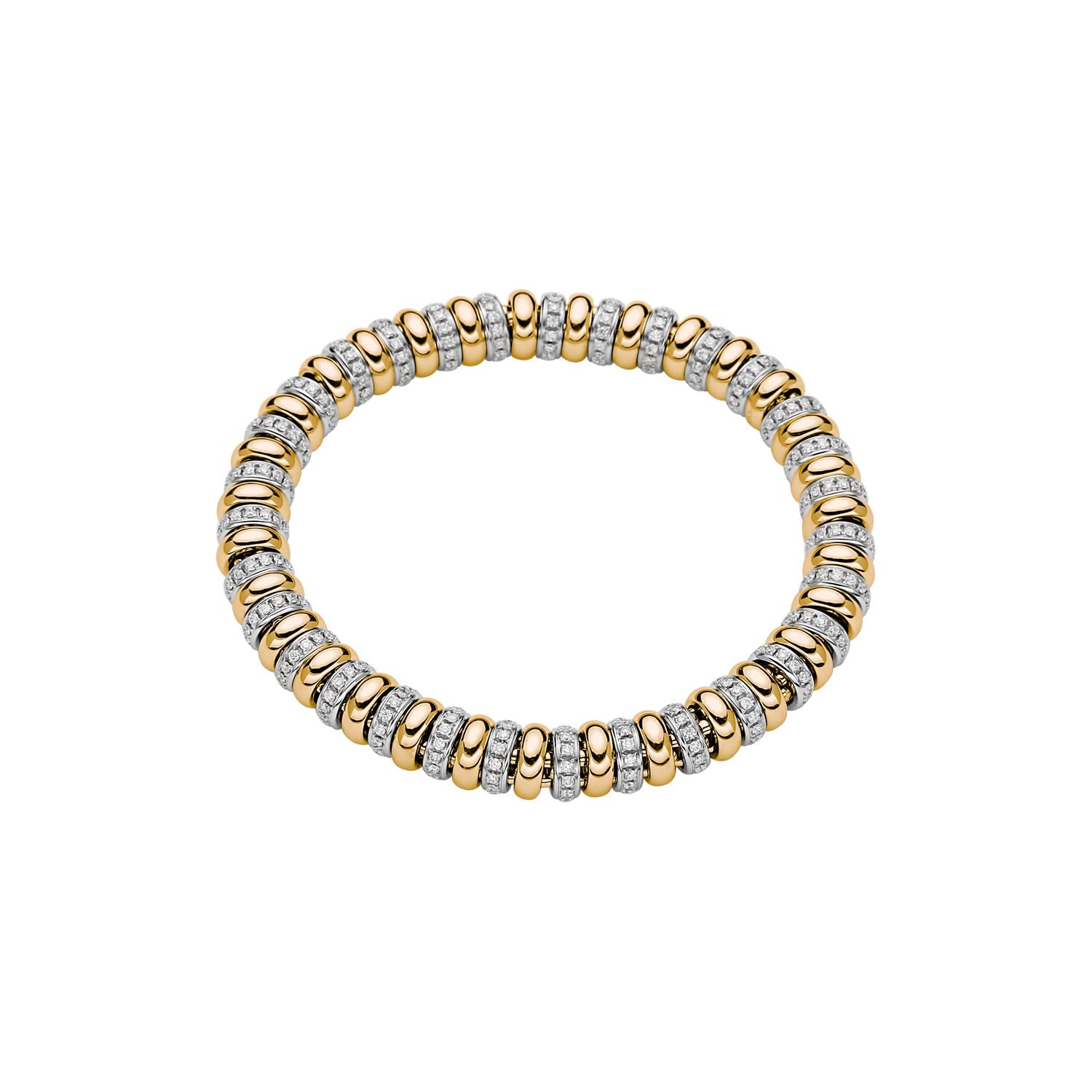 FOPE ICONE 18K Gold Flex’it Bracelet with White Diamond Rondels - Jackson Hole Jewelry Company