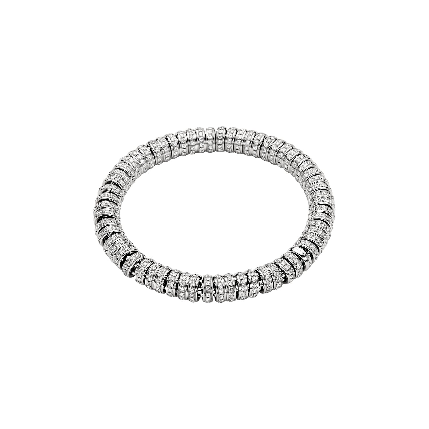FOPE ICONE 18K Gold Flex’it Bracelet with White Diamond Pavé Rondels - Jackson Hole Jewelry Company