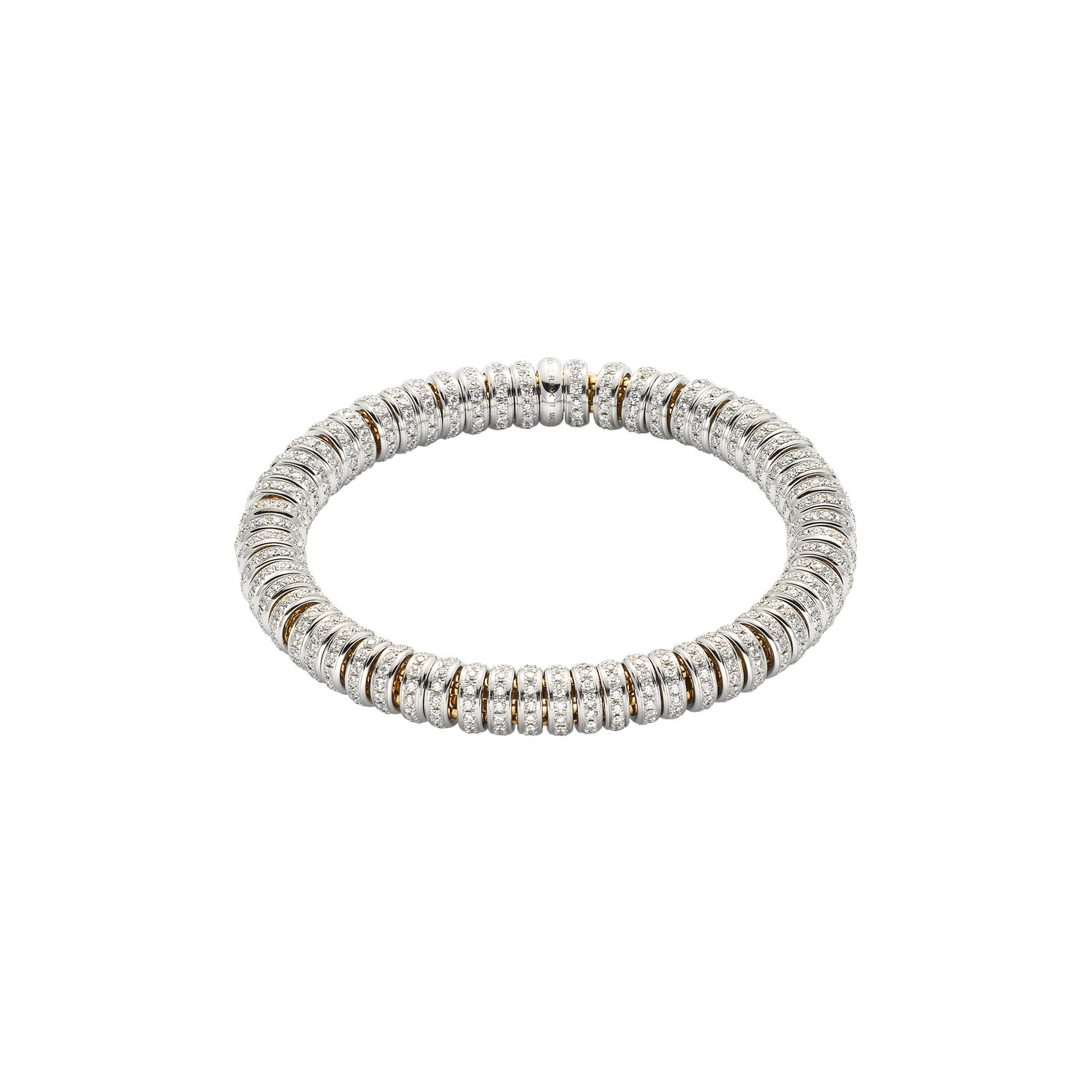 FOPE ICONE 18K Gold Flex’it Bracelet with White Diamond Pavé Rondels - Jackson Hole Jewelry Company