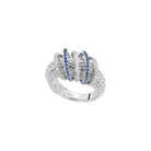 FOPE SOLO 18K Gold Ring with White Diamonds & Blue Sapphires - Jackson Hole Jewelry Company