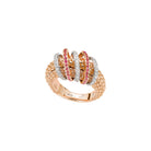 FOPE SOLO 18K Gold Ring with White Diamonds & Pink Sapphires - Jackson Hole Jewelry Company