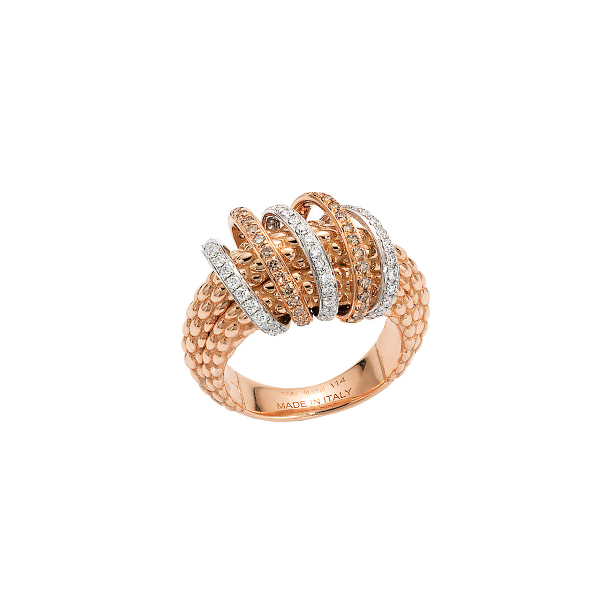 FOPE SOLO 18K Gold Ring with Brown Diamond Pavé Rondels - 0.72 carats - Jackson Hole Jewelry Company