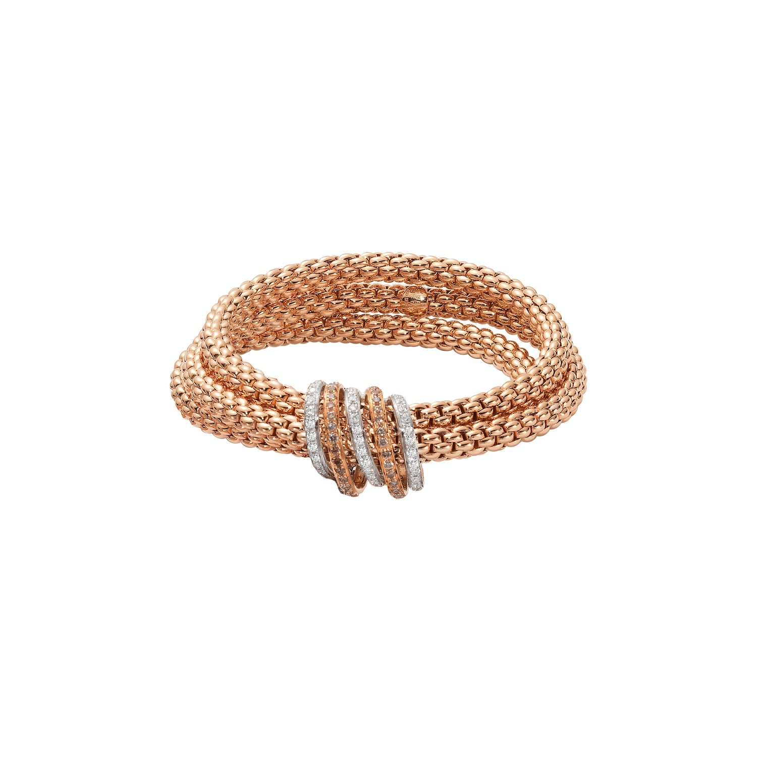FOPE SOLO 18K Gold Flex'it Bracelet with Brown Diamond Pavé Rondels - 1.20 carats - Jackson Hole Jewelry Company