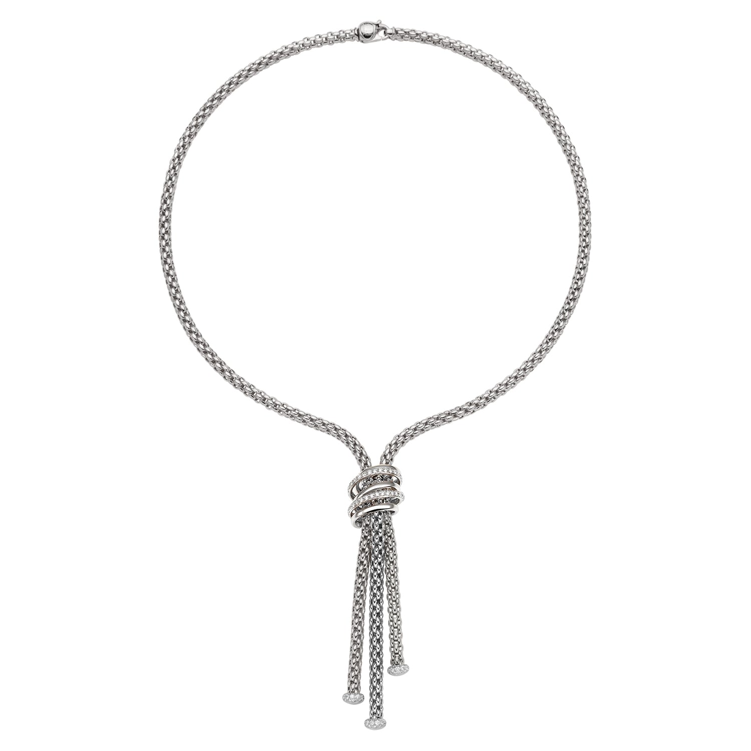 FOPE SOLO 18K White Gold Necklace with White Diamonds - 0.97 carats - Jackson Hole Jewelry Company