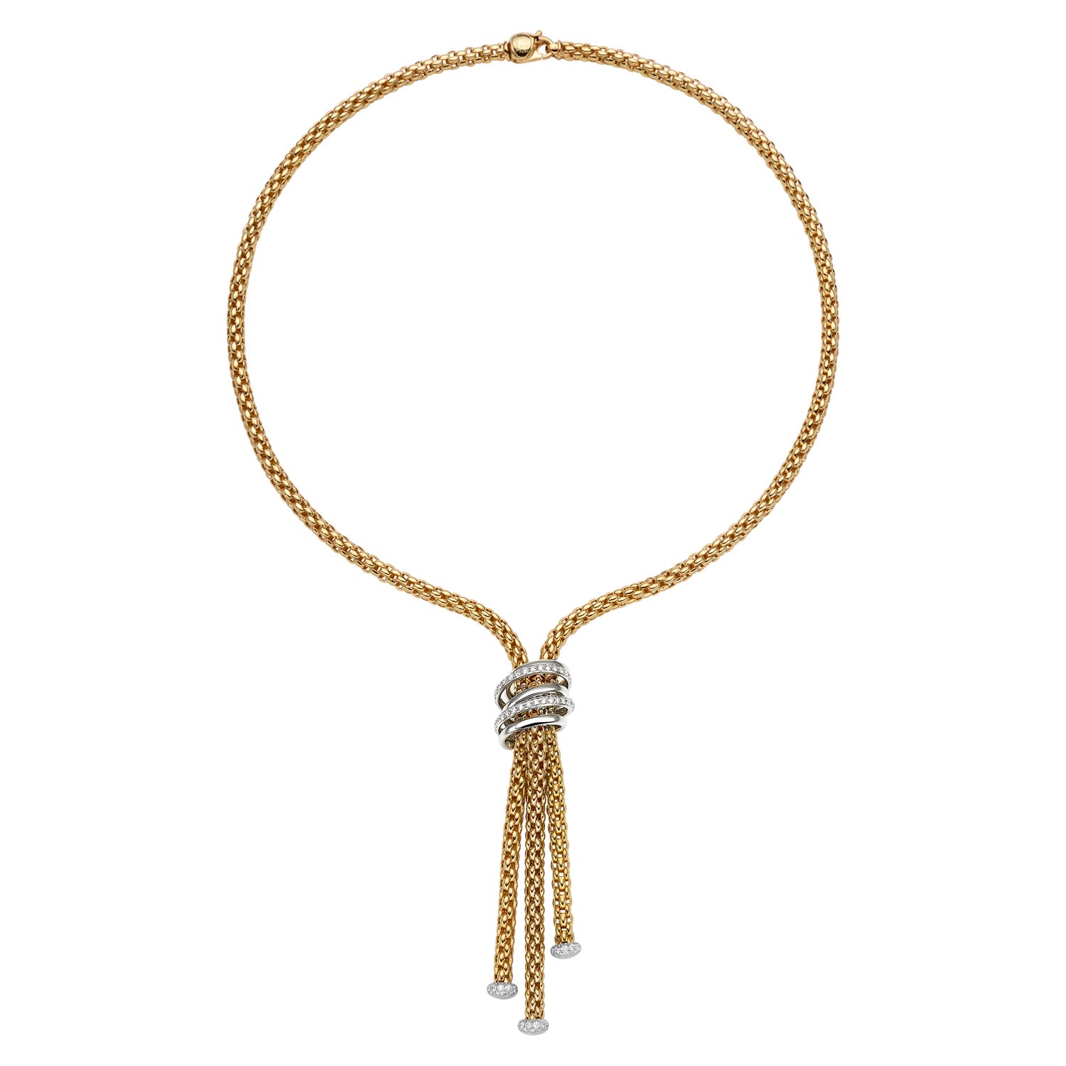 FOPE SOLO 18K Yellow Gold Necklace with White Diamonds - 0.97 carats - Jackson Hole Jewelry Company