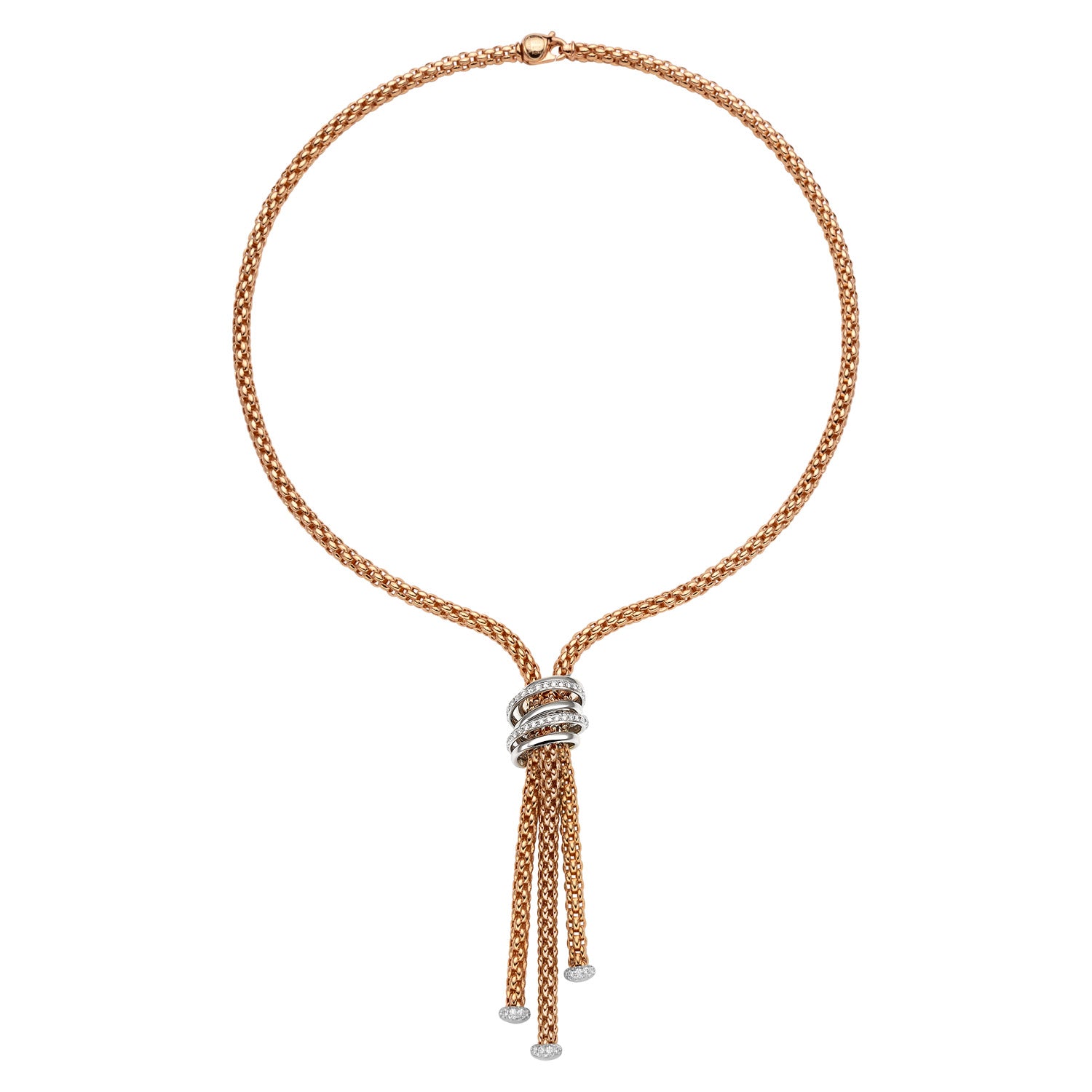 FOPE SOLO 18K Rose Gold Necklace with White Diamonds - 0.97 carats - Jackson Hole Jewelry Company
