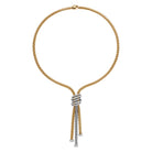 FOPE SOLO 18K Yellow & White Gold Necklace with White Diamond Pavé Rondels 1.63 carats - Jackson Hole Jewelry Company