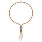 FOPE SOLO 18K Rose & White Gold Necklace with White Diamond Pavé Rondels 1.63 carats - Jackson Hole Jewelry Company