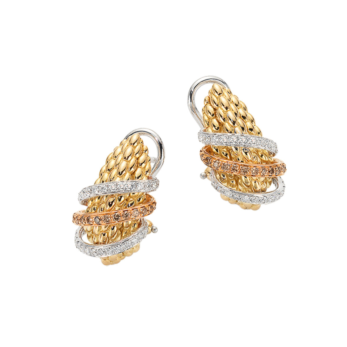 FOPE SOLO 18K Gold Earrings with Brown Diamonds - 0.85 carats - Jackson Hole Jewelry Company