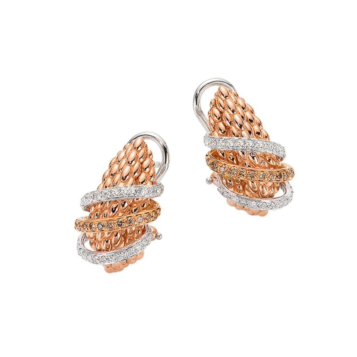 FOPE SOLO 18K Gold Earrings with Brown Diamonds - 0.85 carats - Jackson Hole Jewelry Company