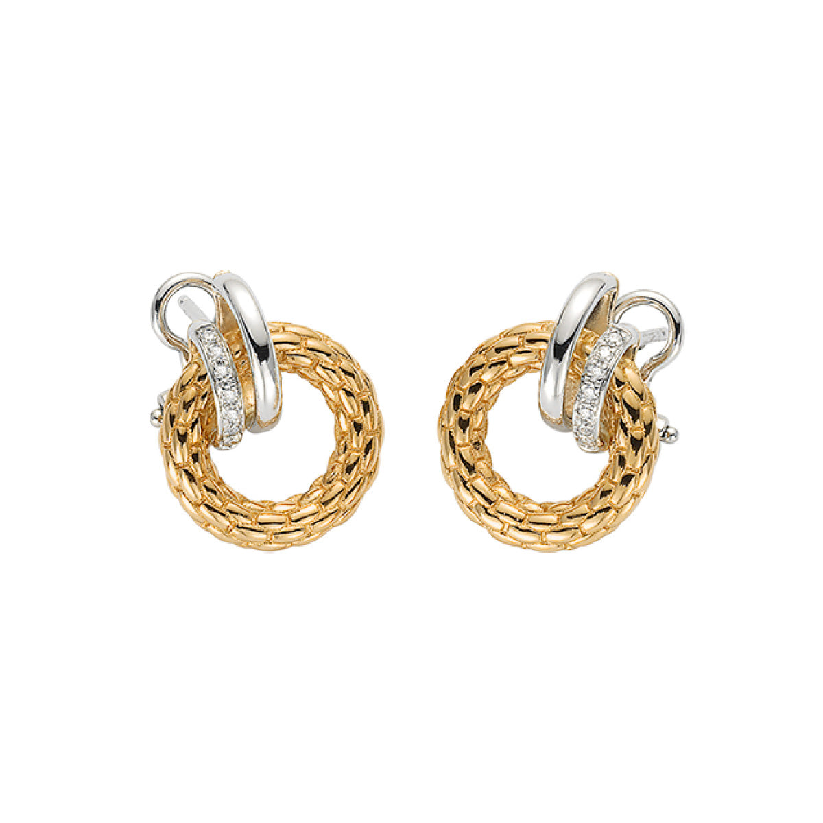 FOPE SOLO 18K Gold Earrings with White Diamonds - 0.10 carats - Jackson Hole Jewelry Company