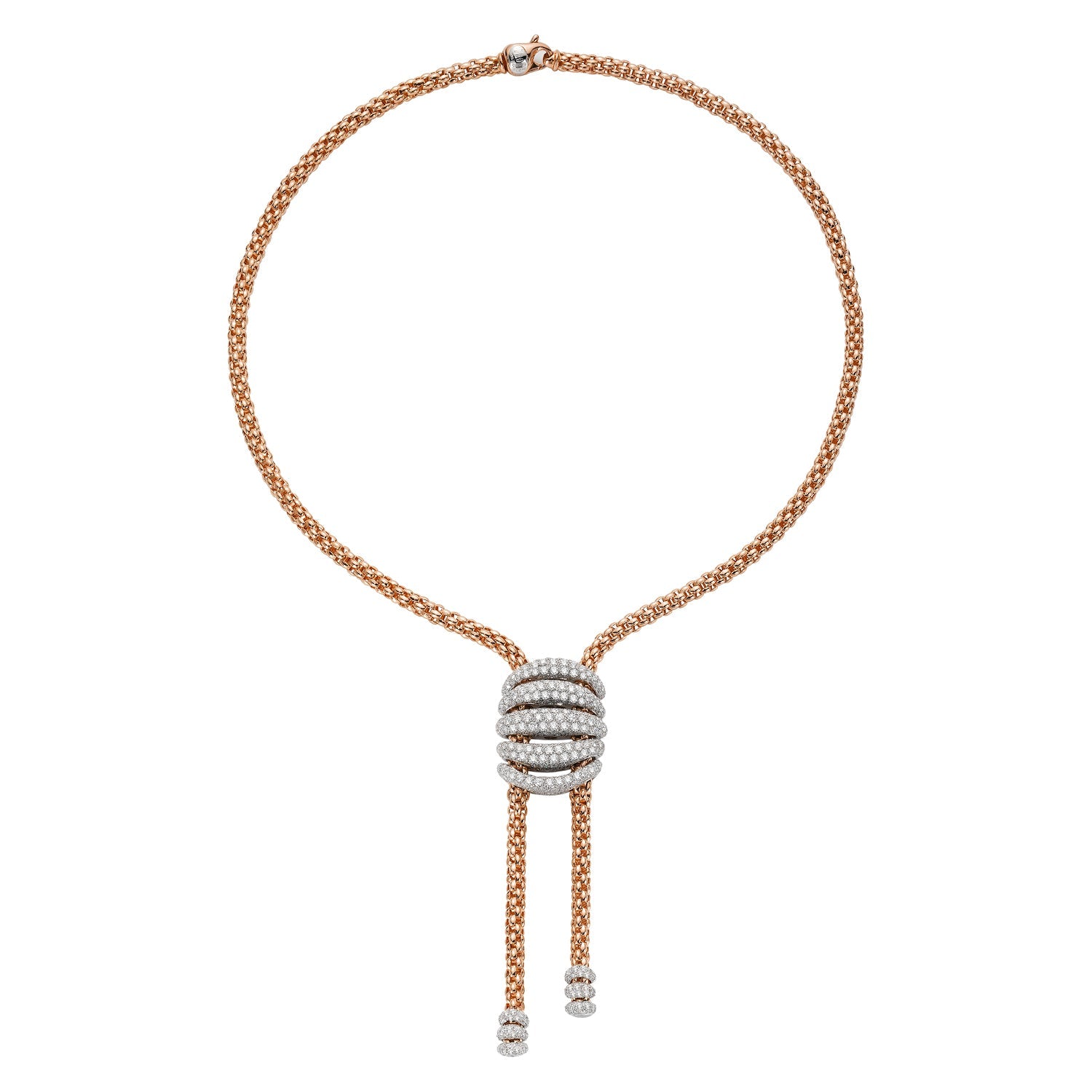 FOPE MIALUCE 18K Gold Flex'it Necklace with White Diamond Pavé Charm - 6.40 carats - Jackson Hole Jewelry Company