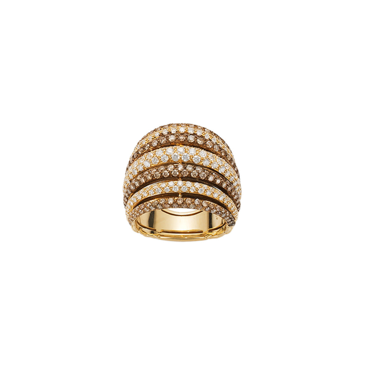 FOPE MIALUCE 18K Gold Flex'it Ring with White & Brown Diamond Pavé - 2.36 carats - Jackson Hole Jewelry Company
