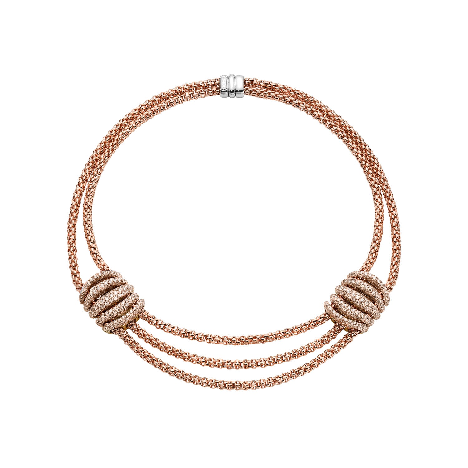 FOPE MIALUCE 18K Gold Necklace with Brown Diamond Pavé Charms - 10.95 carats - Jackson Hole Jewelry Company