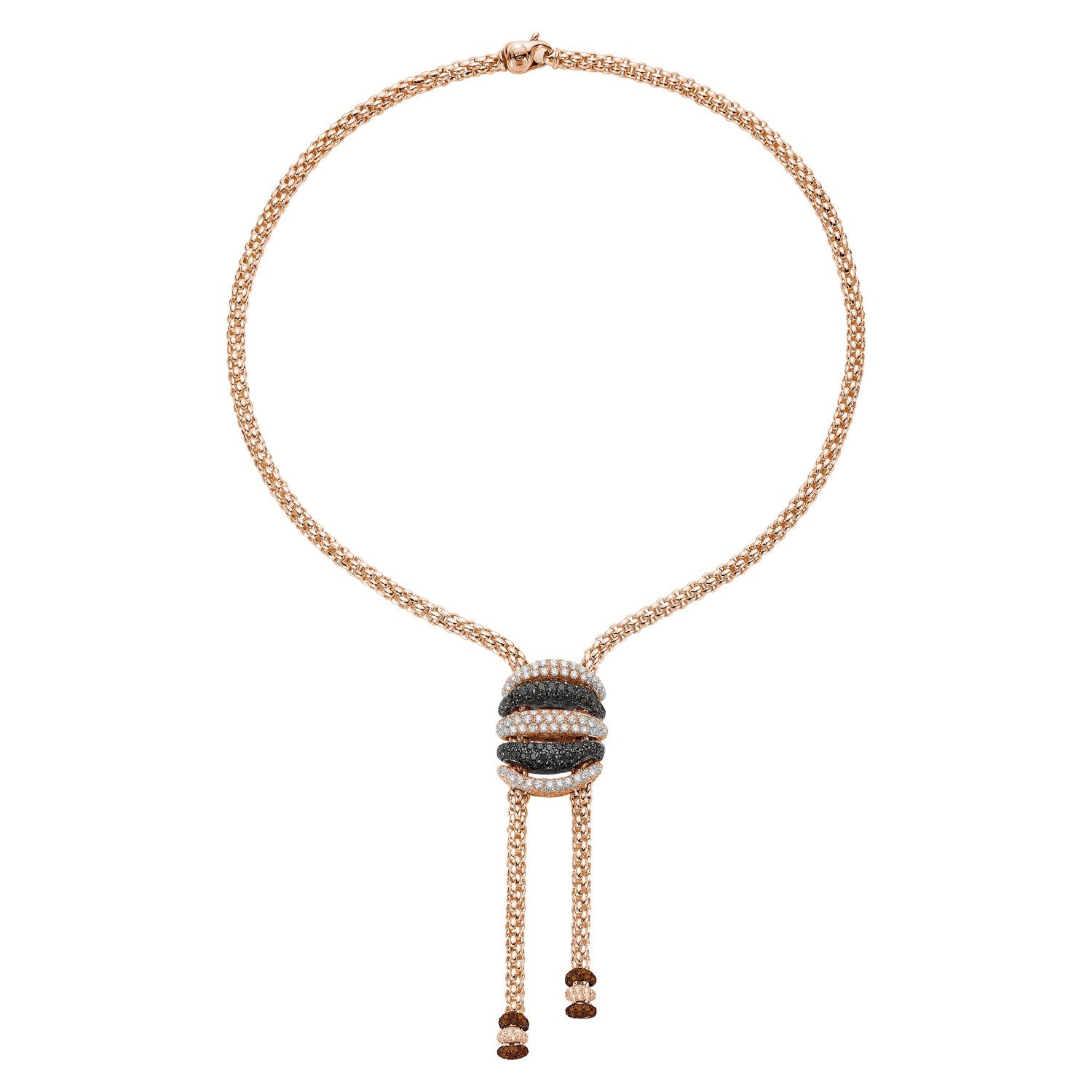 FOPE MIALUCE 18K Gold Flex'it Necklace with White & Black Diamond Pavé Charm - 6.74 carats - Jackson Hole Jewelry Company