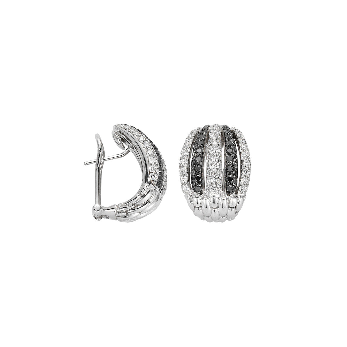FOPE MIALUCE 18K Gold Earrings with White & Black Diamond Pavé - 1.36 carats - Jackson Hole Jewelry Company
