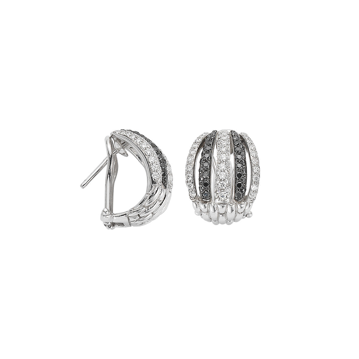 FOPE MIALUCE 18K Gold Earrings with White & Black Diamond Pavé - 3.30 carats - Jackson Hole Jewelry Company