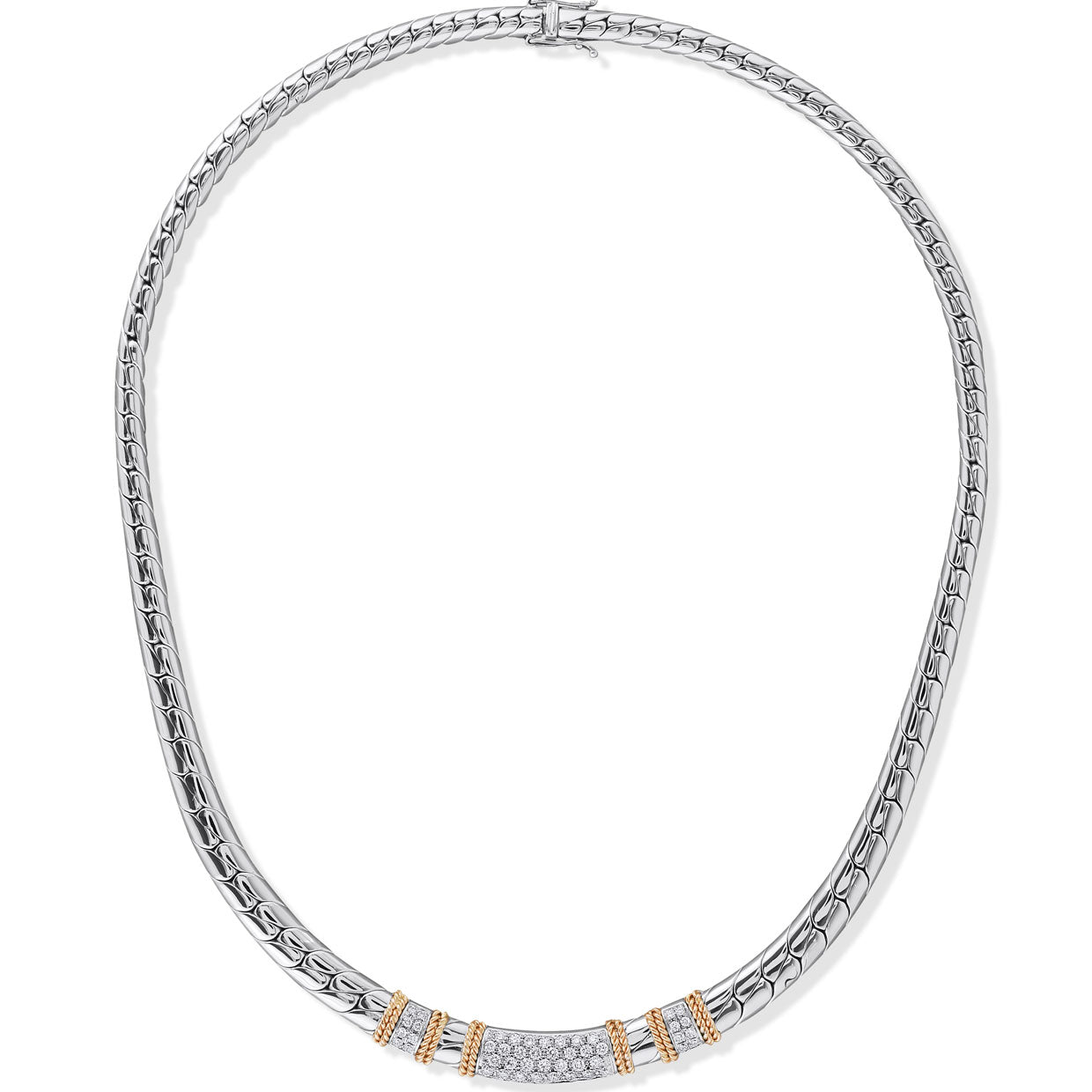 Picchiotti - Round Diamond Necklace in 18K White & Rose Gold - Jackson Hole Jewelry Company