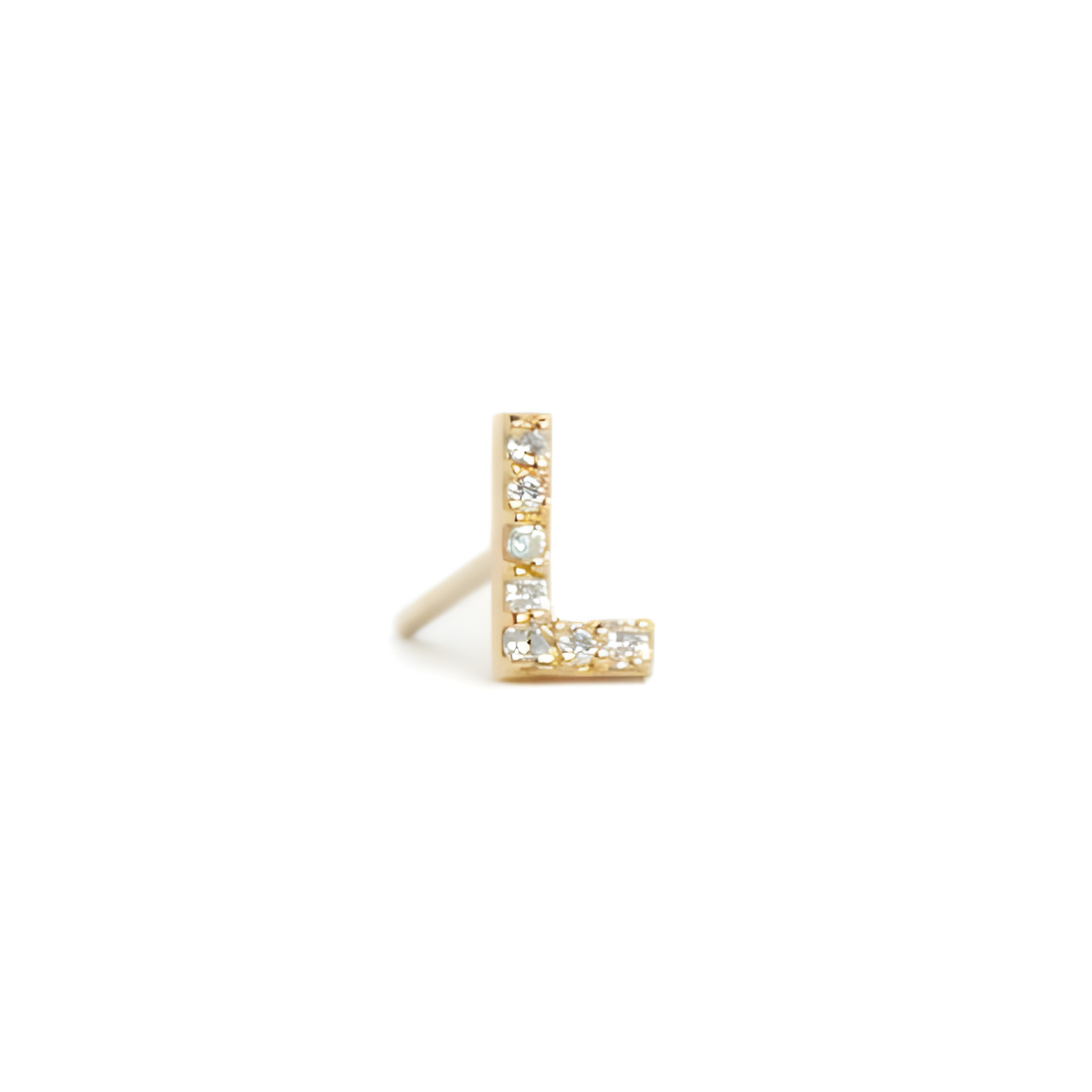 ANZIE Love Letter Pavé Diamond Stud (A–Z) in 14K Gold 0.05 cttw - Jackson Hole Jewelry Company