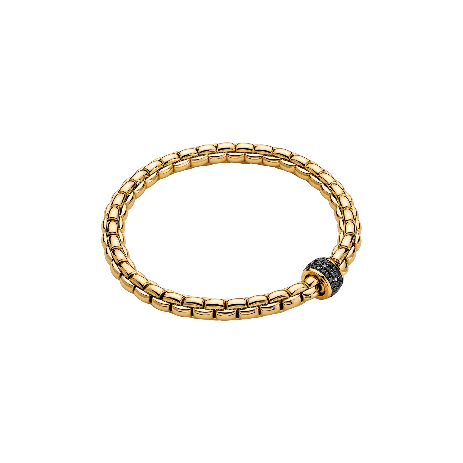 FOPE EKA 18K Gold Flex’it Bracelet with Black Diamond Pavé Rodel - Jackson Hole Jewelry Company