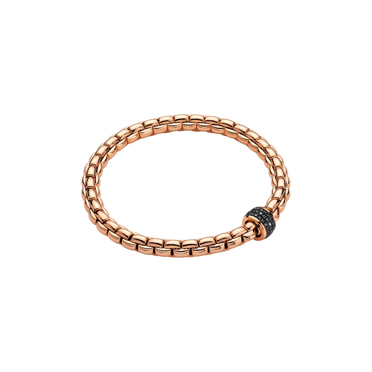 FOPE EKA 18K Gold Flex’it Bracelet with Black Diamond Pavé Rodel - Jackson Hole Jewelry Company