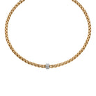 FOPE EKA 18K Yellow Gold Necklace with White Diamond Pavé Rondel - 0.53 carats - Jackson Hole Jewelry Company