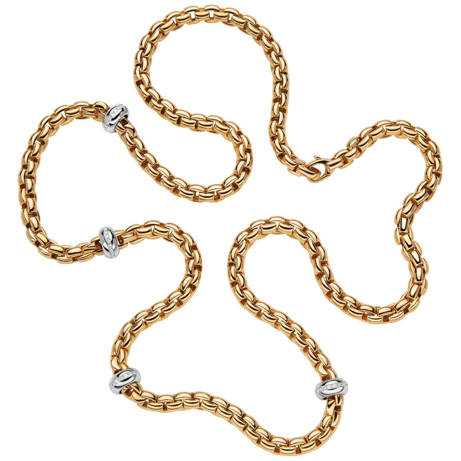 FOPE EKA 18K Gold Flex'it Necklace with White Diamond Rondels - 0.52 carats - Jackson Hole Jewelry Company
