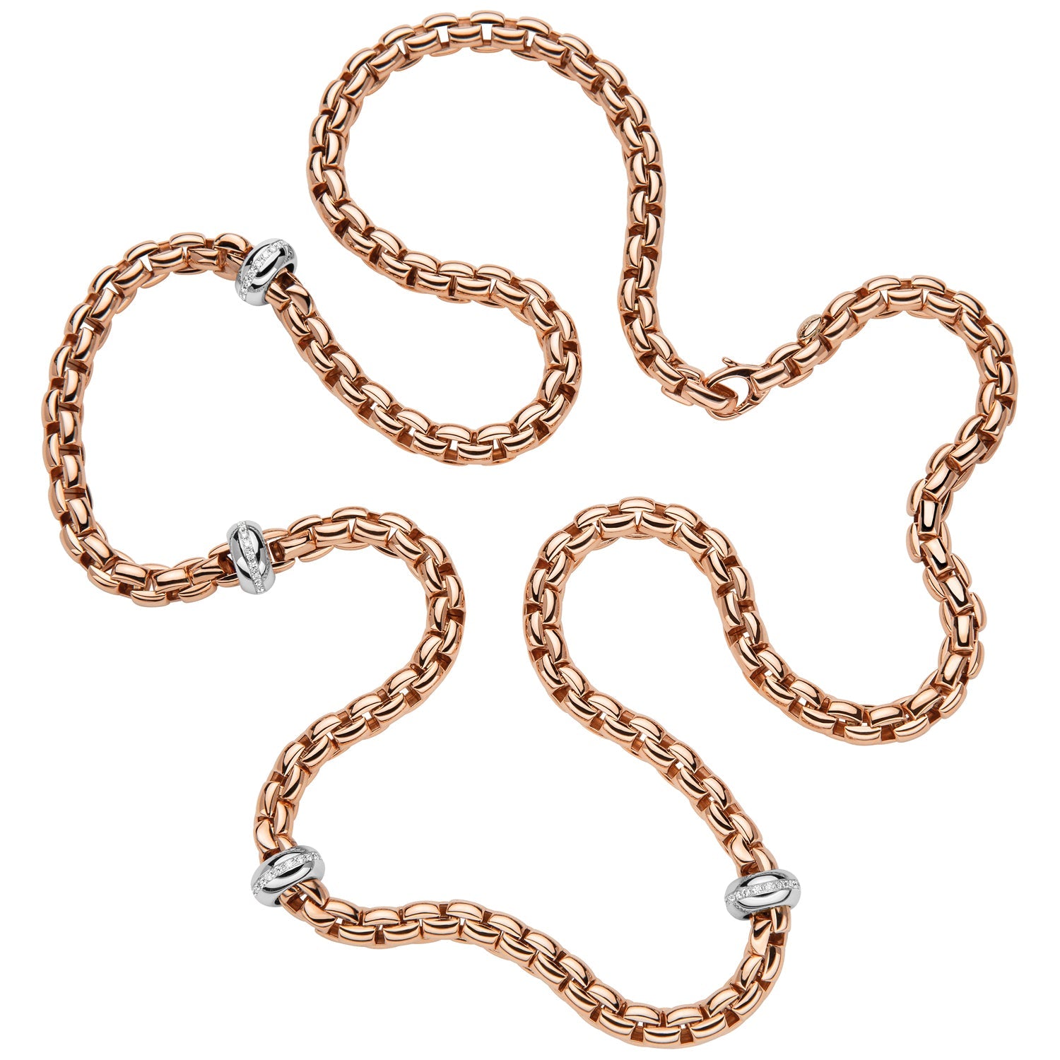 FOPE EKA 18K Gold Flex'it Necklace with White Diamond Rondels - 0.52 carats - Jackson Hole Jewelry Company