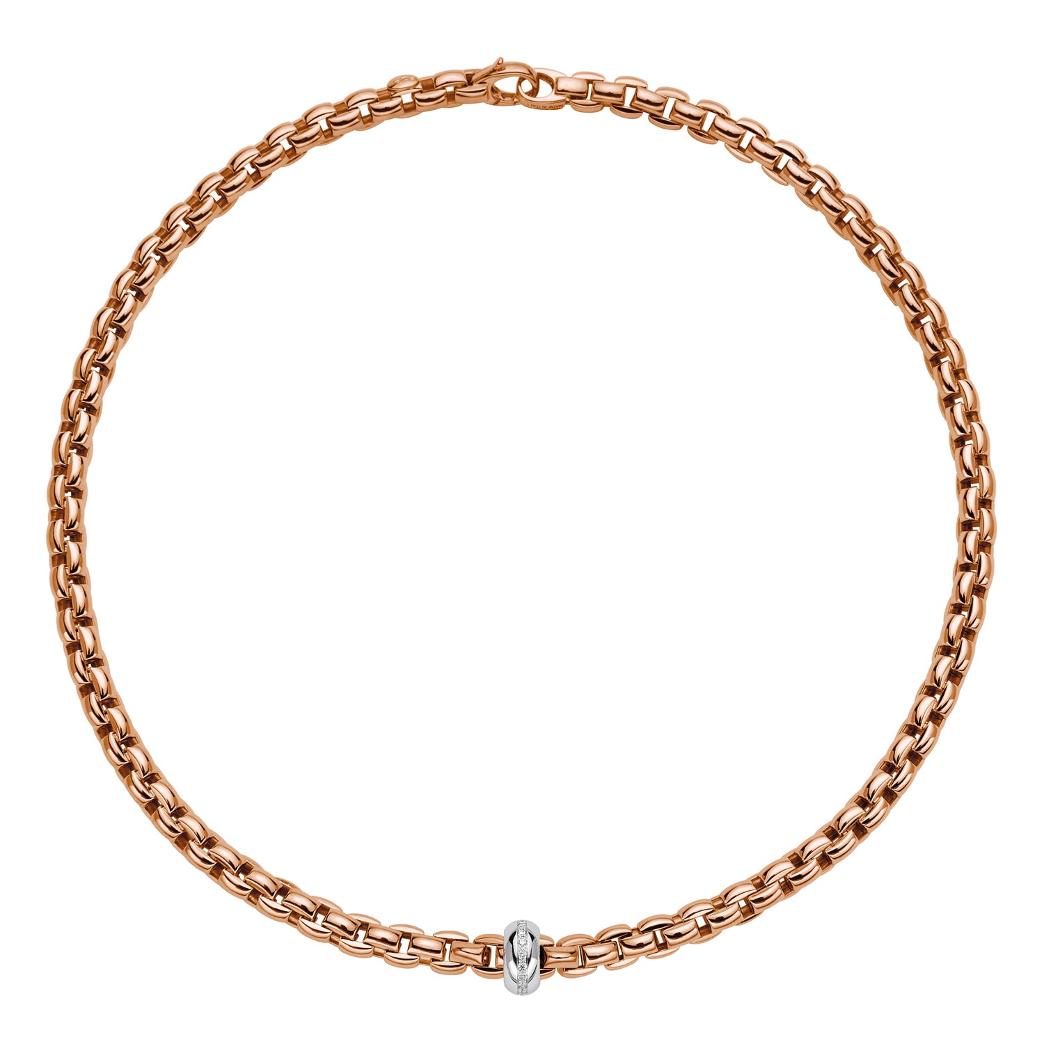 FOPE EKA 18K Gold Necklace with White Diamond Rondel - 0.13 carats - Jackson Hole Jewelry Company