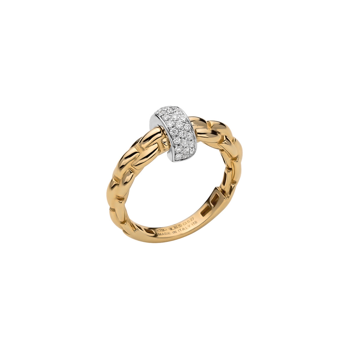 FOPE EKA 18K Gold Ring with White Diamond Pavé - 0.22 carats - Jackson Hole Jewelry Company
