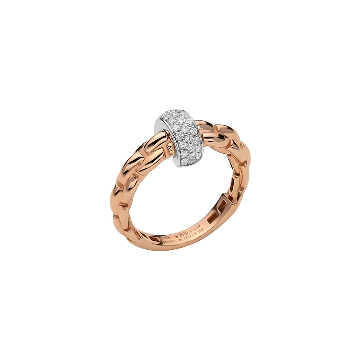 FOPE EKA 18K Gold Ring with White Diamond Pavé - 0.22 carats - Jackson Hole Jewelry Company