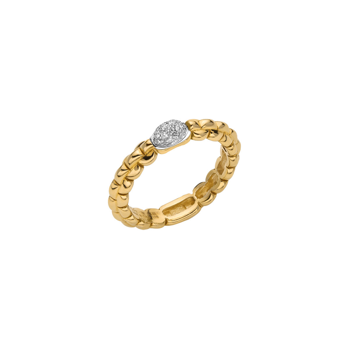 FOPE EKA 18K Gold Ring with White Diamond Pavé - 0.10 carats - Jackson Hole Jewelry Company