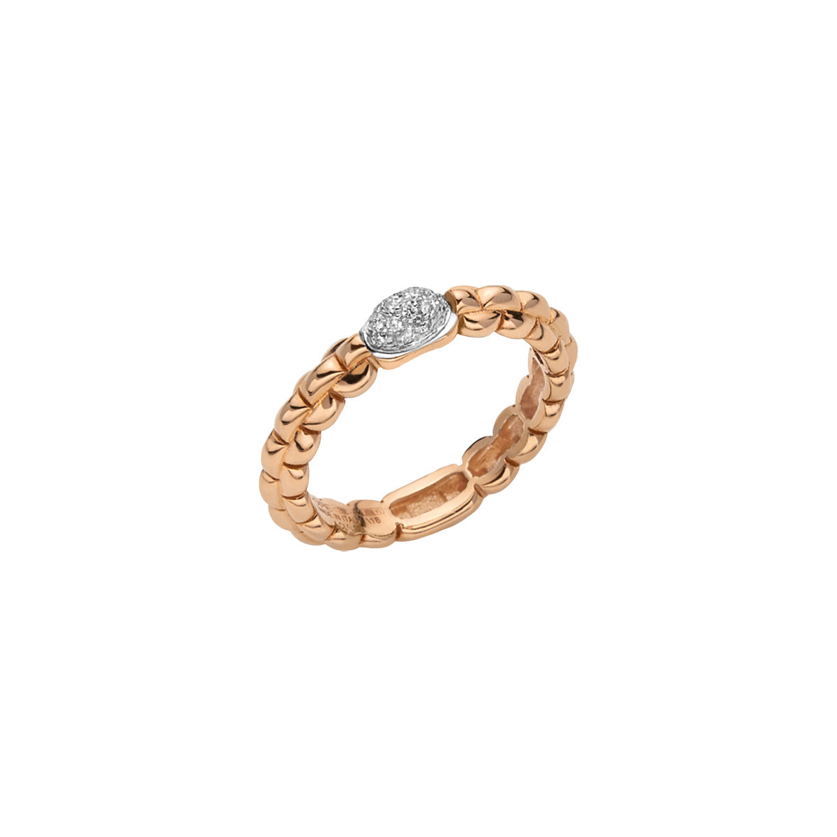 FOPE EKA 18K Gold Ring with White Diamond Pavé - 0.10 carats - Jackson Hole Jewelry Company