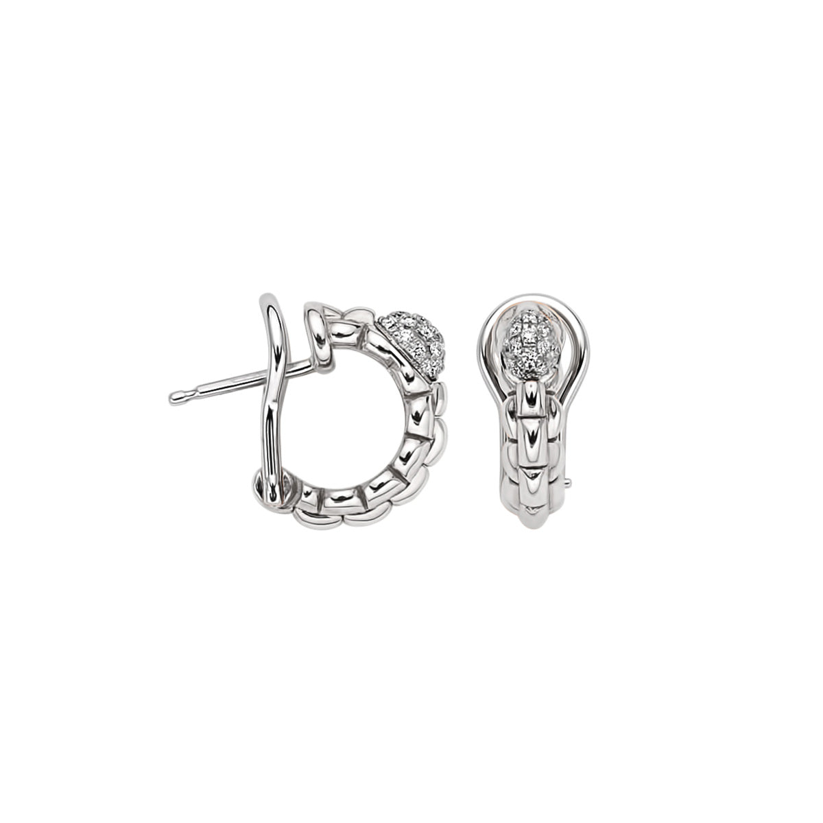 Fope Eka Tiny Earrings with Diamond Pavé - Jackson Hole Jewelry Company