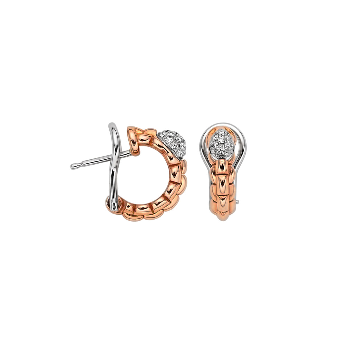 Fope Eka Tiny Earrings with Diamond Pavé - Jackson Hole Jewelry Company