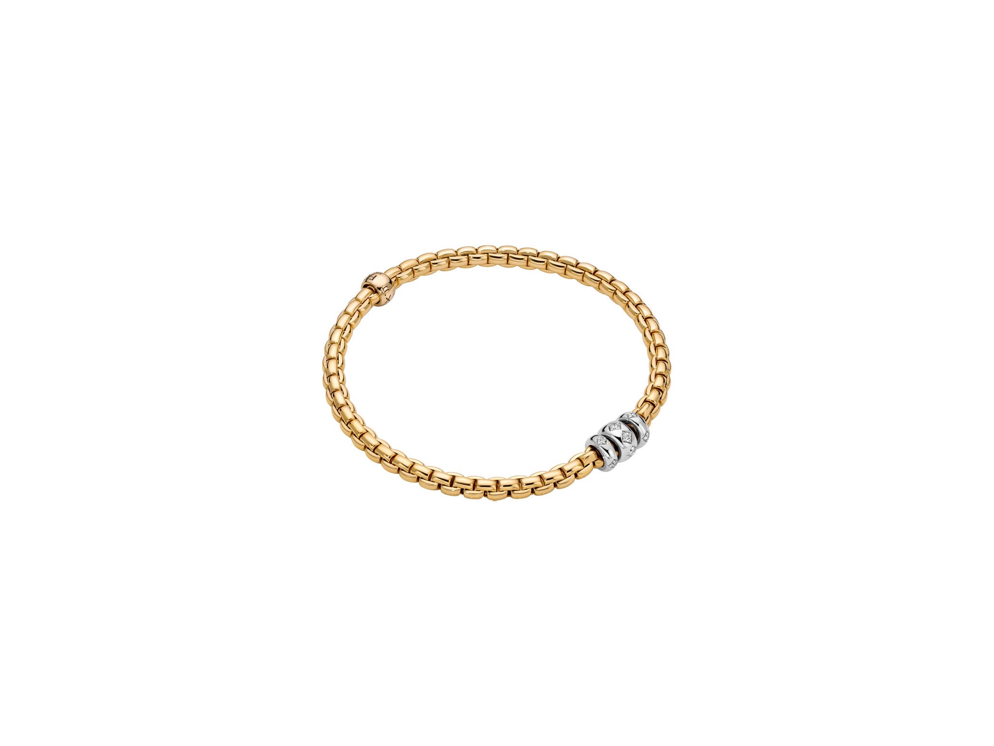 FOPE EKA 18K Gold Flex'it Bracelet with Rhombus-Set Diamonds - 0.18 carats - Jackson Hole Jewelry Company
