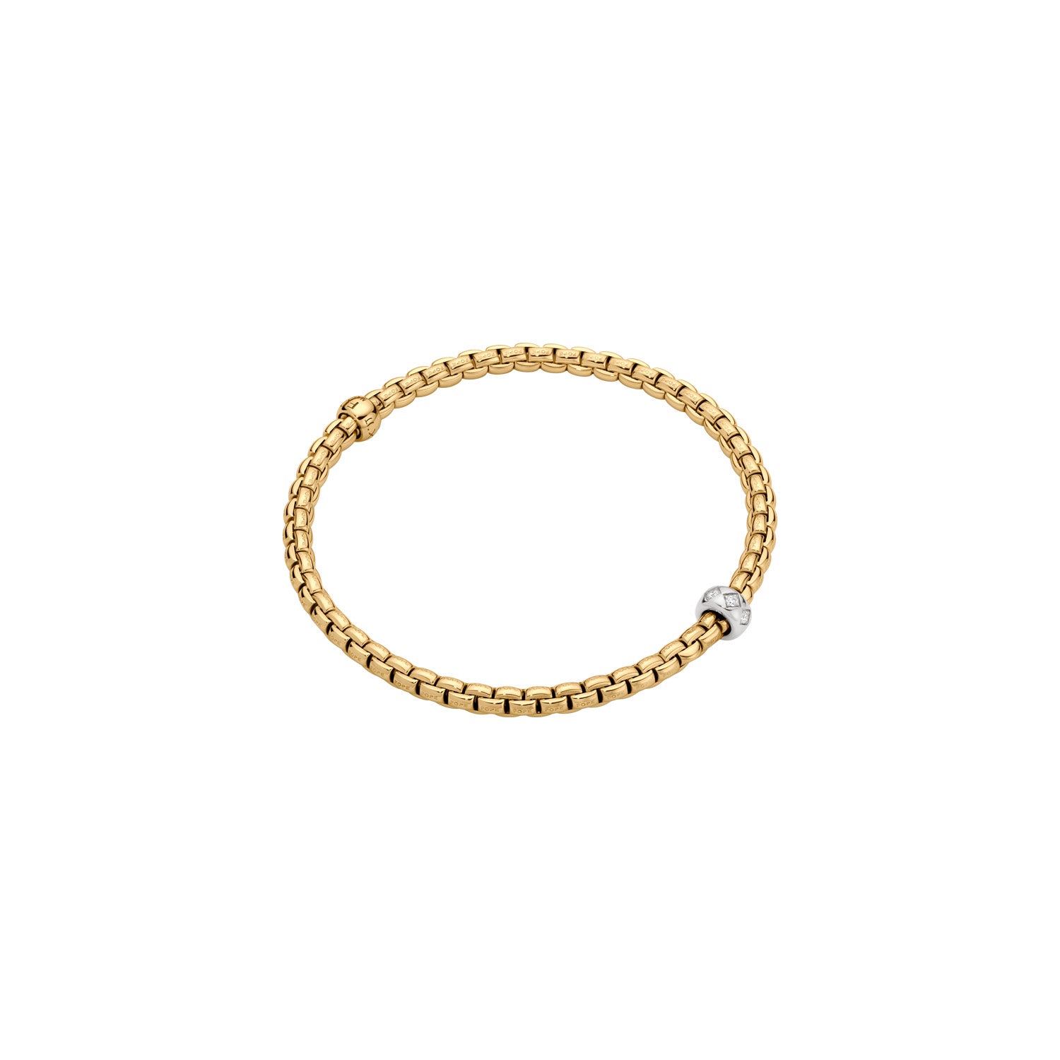 FOPE EKA 18K Gold Flex'it Bracelet with Rhombus-Set Diamonds - 0.12 carats - Jackson Hole Jewelry Company