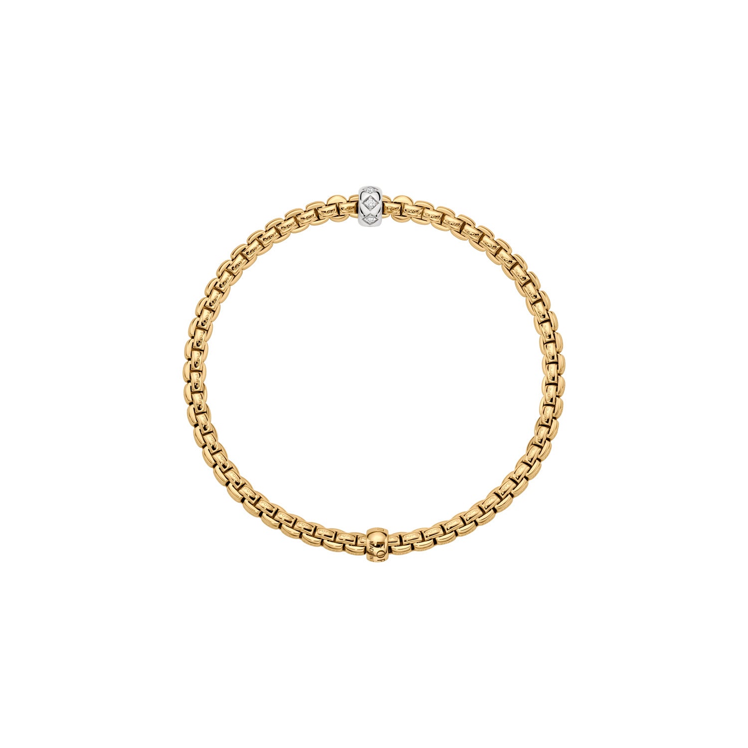 FOPE EKA 18K Gold Flex'it Bracelet with Rhombus-Set Diamonds - 0.12 carats - Jackson Hole Jewelry Company