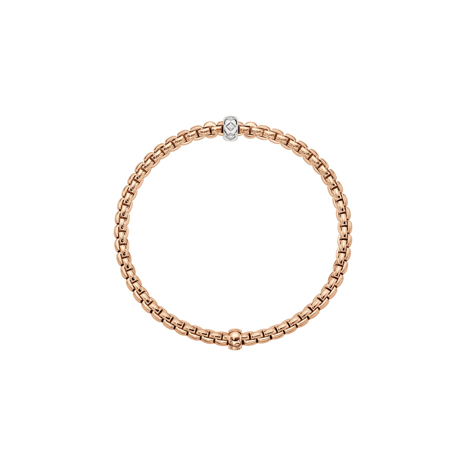 FOPE EKA 18K Gold Flex'it Bracelet with Rhombus-Set Diamonds - 0.12 carats - Jackson Hole Jewelry Company
